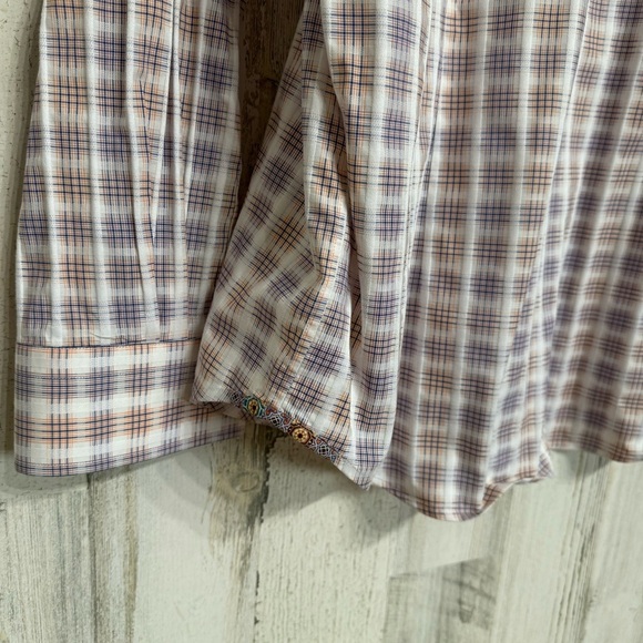 Robert Graham Tailored Fit Button Down Flip Cuff Shirt Mens Size XL - Picture 10 of 12